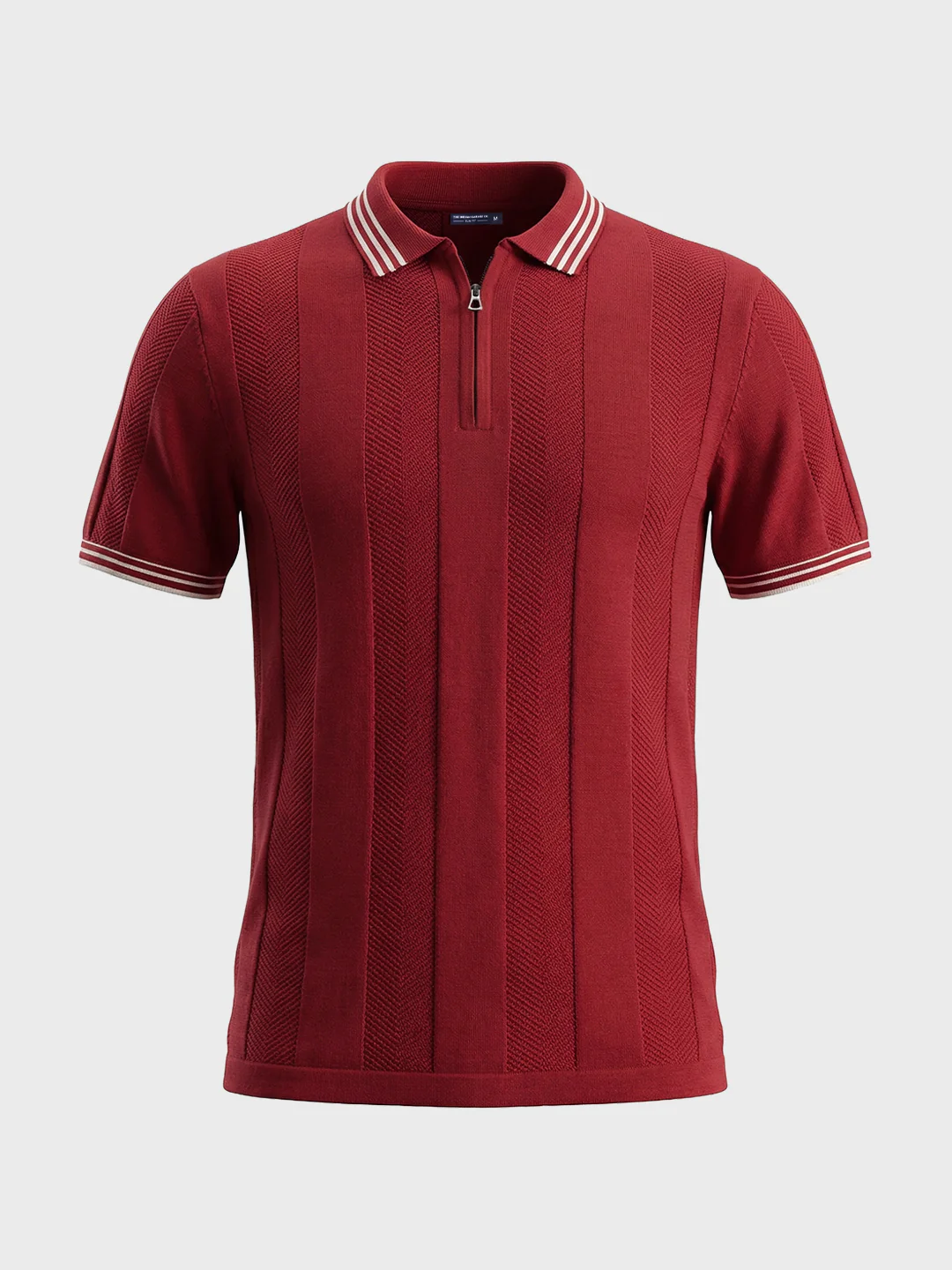 Men's Red Slim Fit Solid Casual Polo T-Shirt - Image 6