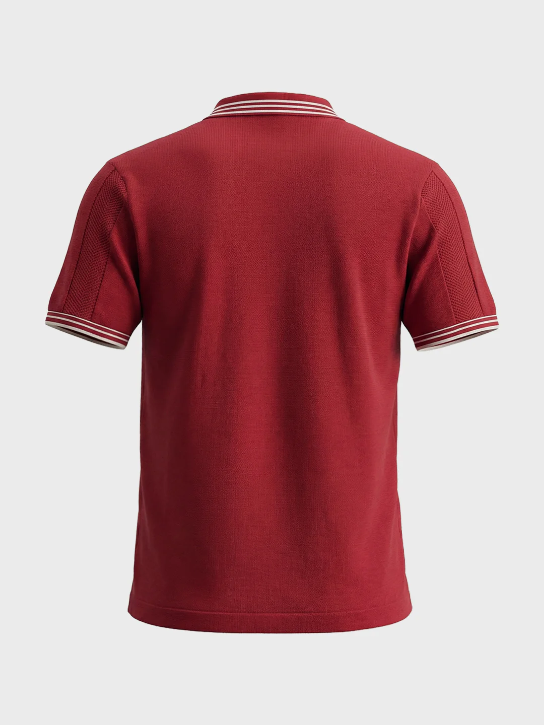 Men's Red Slim Fit Solid Casual Polo T-Shirt - Image 7