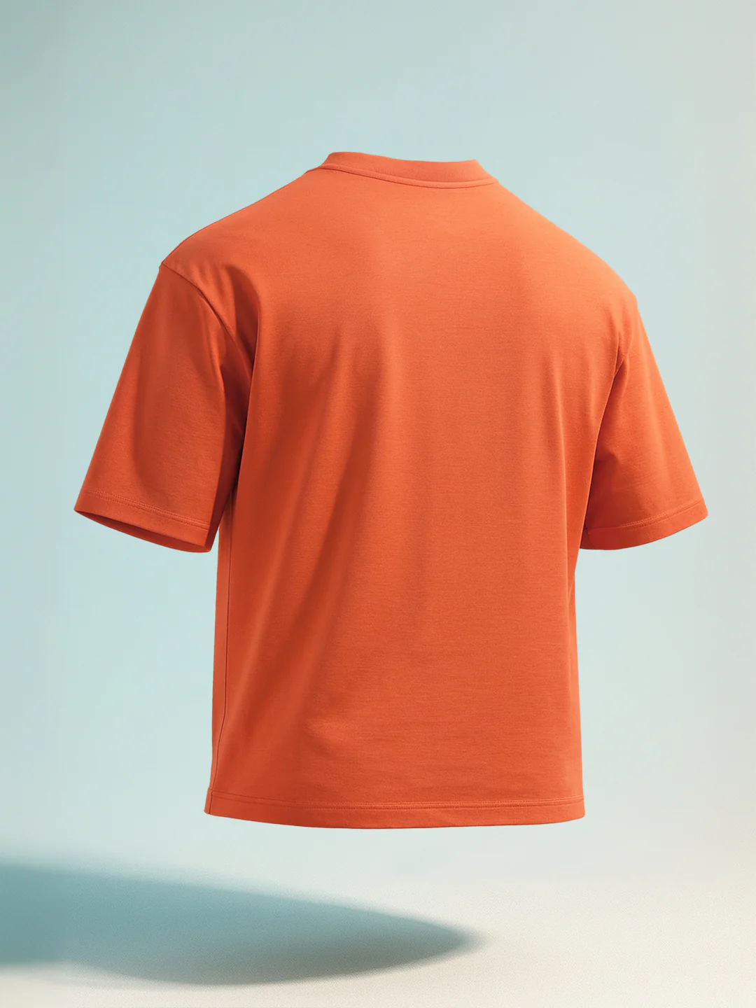Men's Rust Relaxed Fit Embroided 240 GSM Casual T-Shirt - Image 4