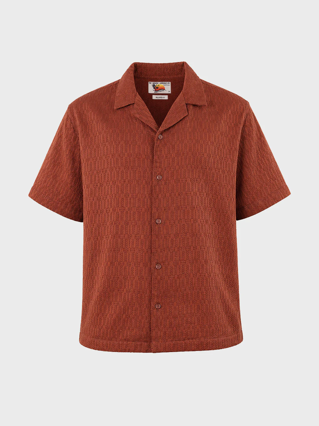 Men's Rust Relaxed Fit Solid Casual Shirt - Image 6
