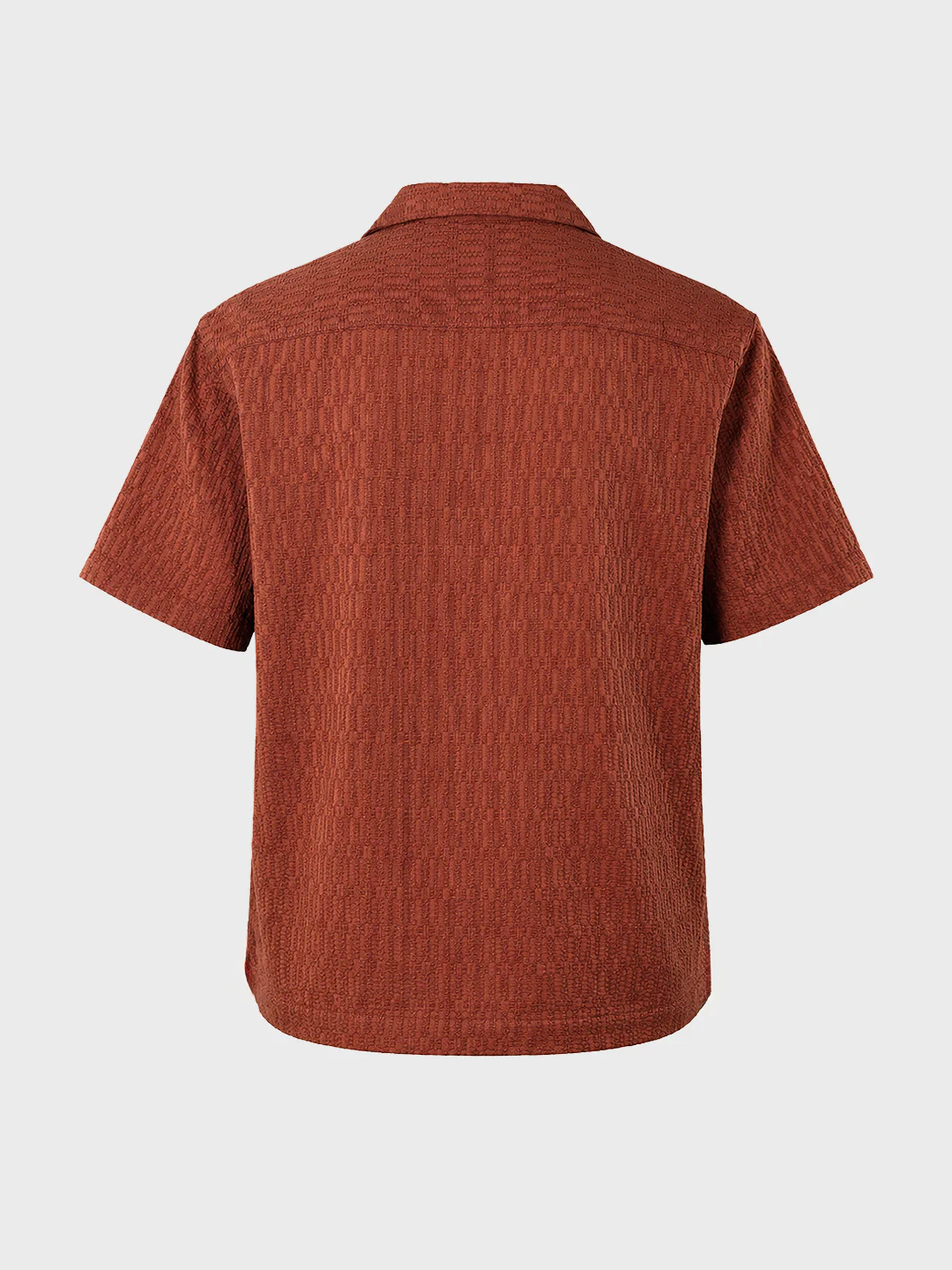 Men's Rust Relaxed Fit Solid Casual Shirt - Image 7