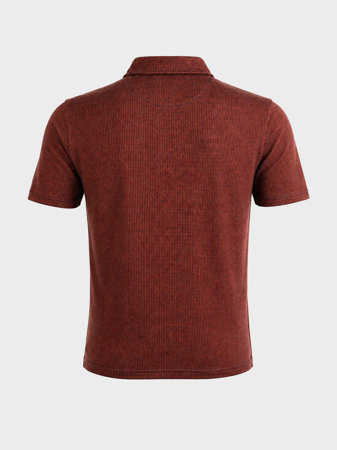 Men's Rust Slim Fit Printed Casual Polo T-Shirt - Image 7