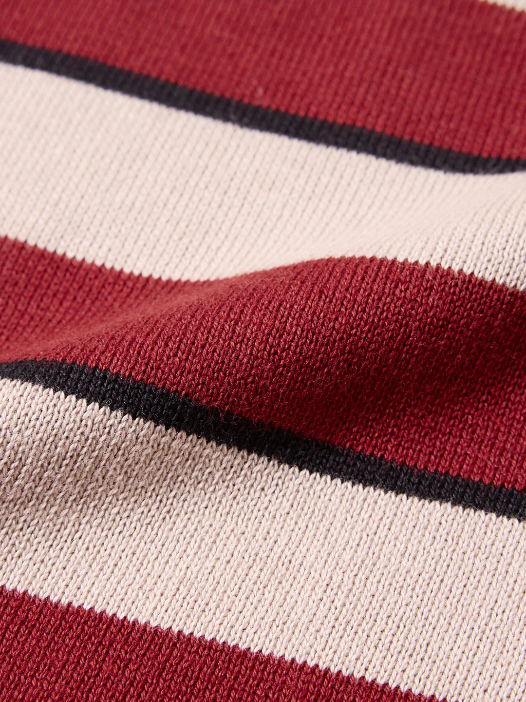 Men's Rust Slim Fit Striped Flat Knit Polo T-Shirt - Image 7