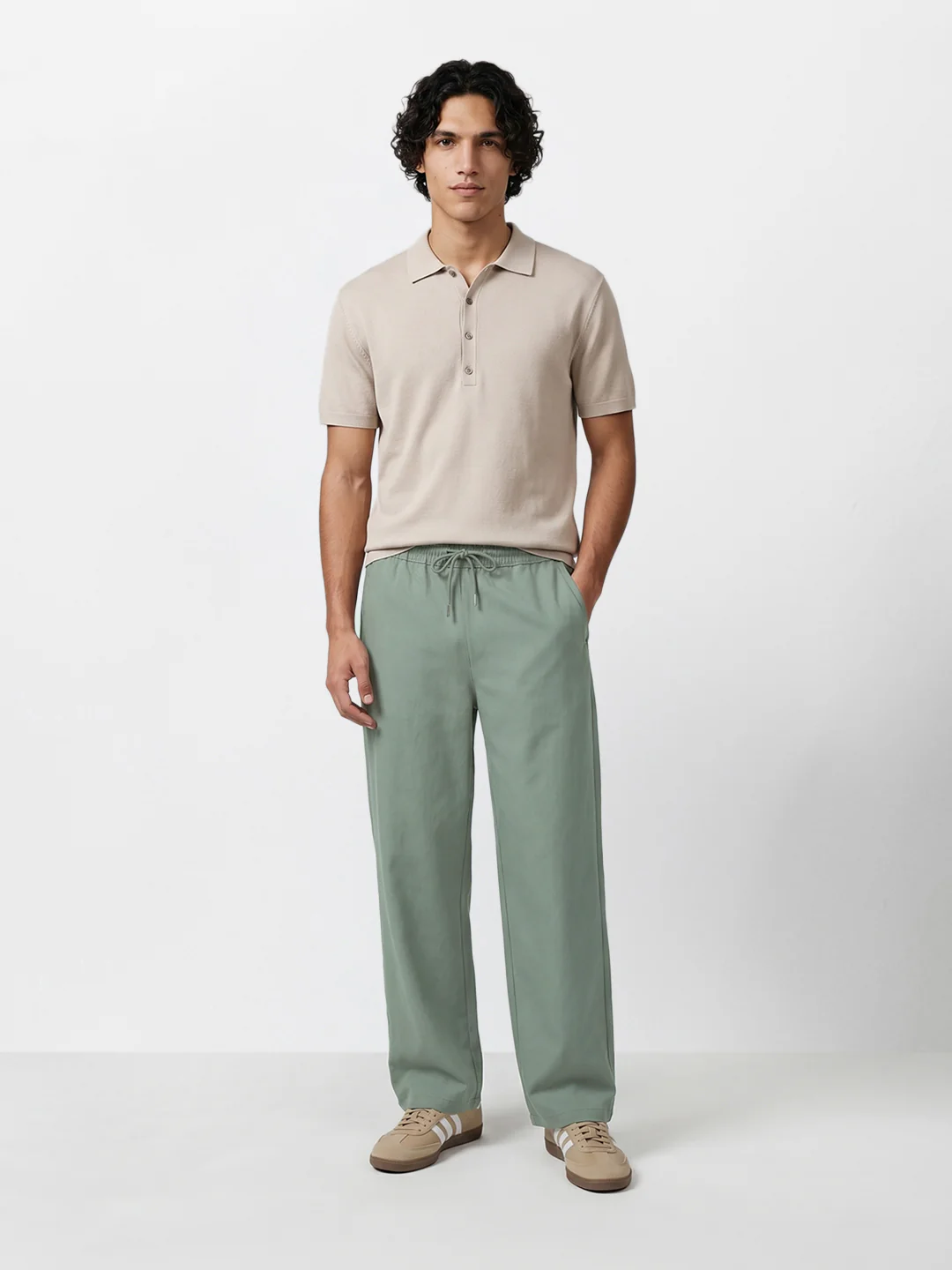 Men's Green Relaxed Fit Solid Casual Joggers - Image 6