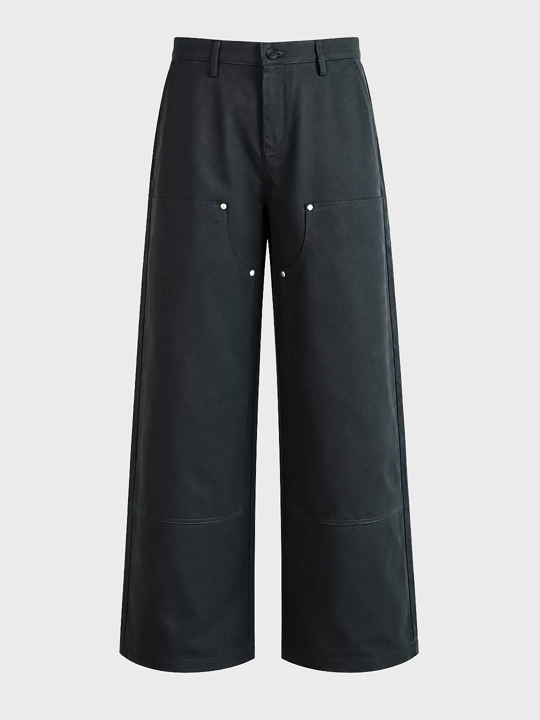 Men's Grey Baggy Fit Solid Utility Trousers - Image 7