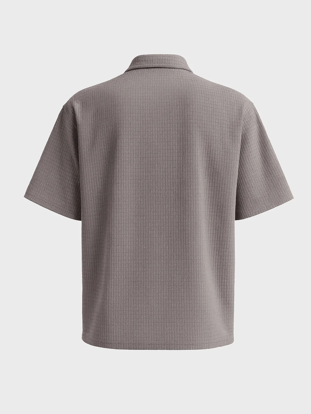 Men's Silver Boxy Fit Textured Casual T-Shirt - Image 5