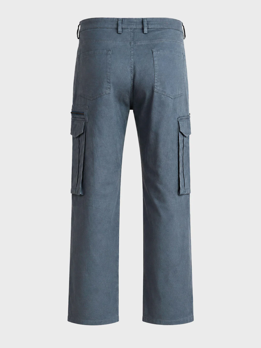 Men's Silver Relaxed Fit Solid Utility Cargo - Image 8