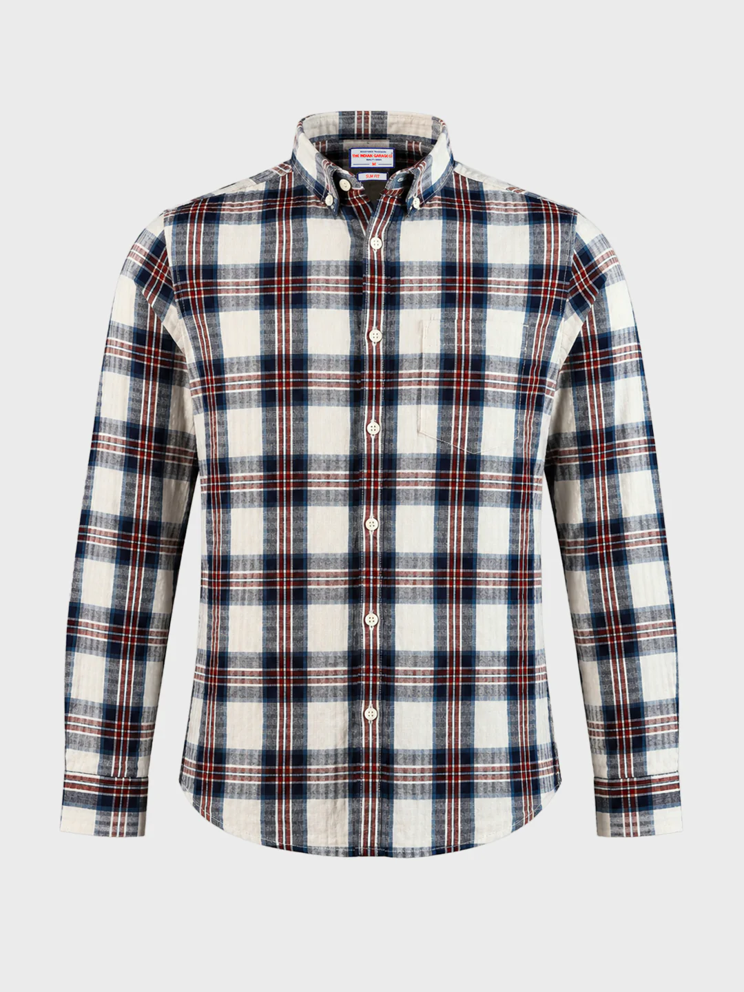 Men's Teal Slim Fit Checkered Casual Shirt - Image 6