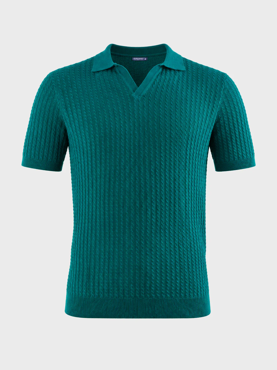 Men's Teal Slim Fit Solid Casual Polo T-Shirt - Image 6