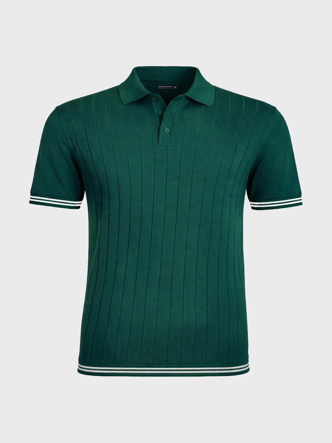 Men's Teal Slim Fit Solid Flat Knit Polo T-Shirt - Image 5