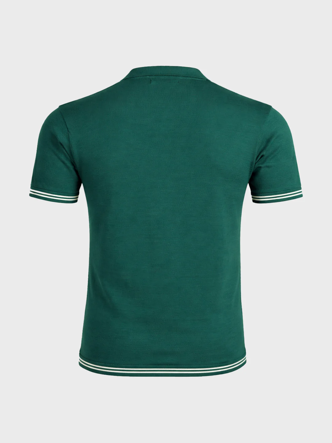 Men's Teal Slim Fit Solid Flat Knit Polo T-Shirt - Image 6