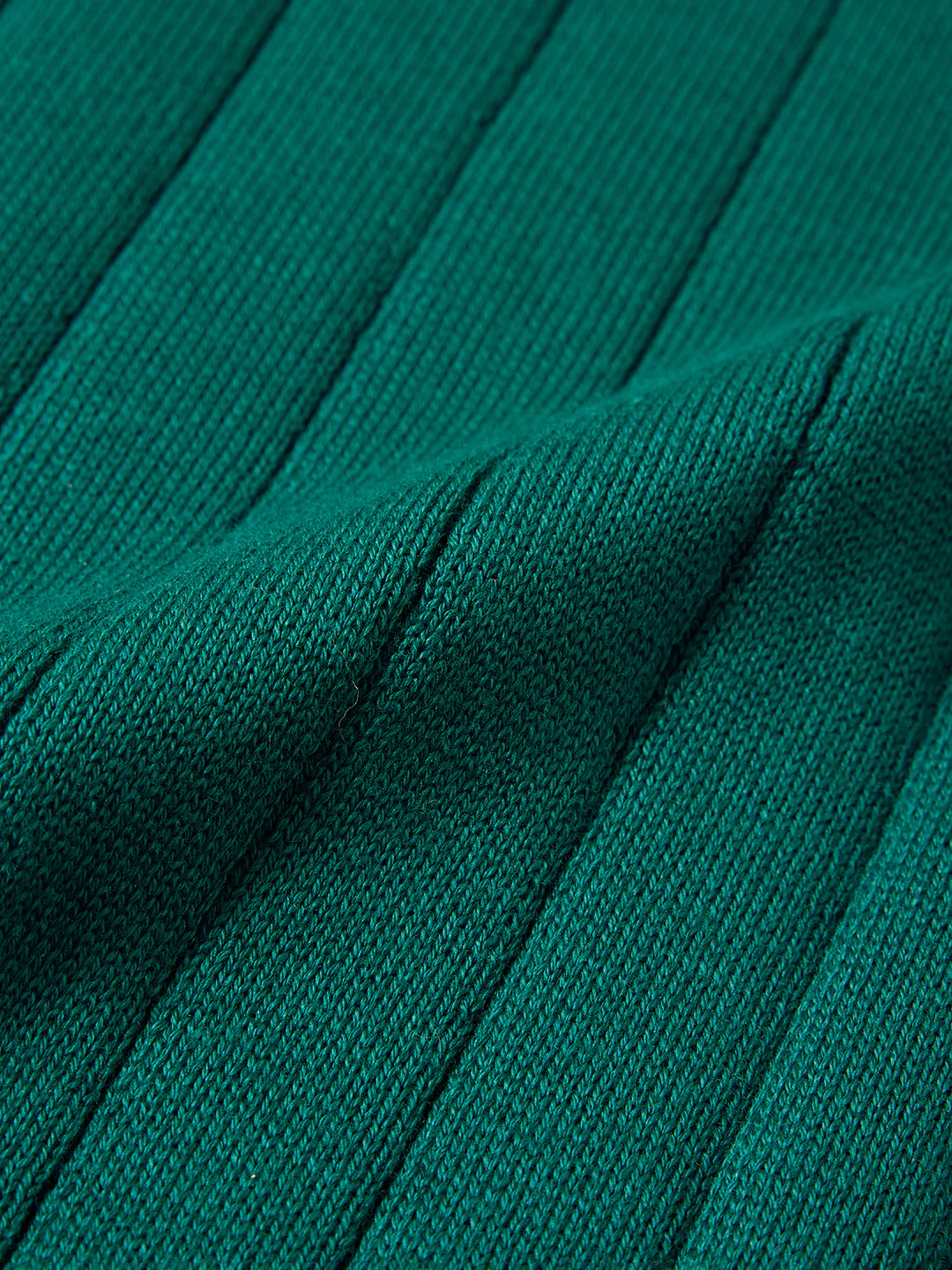 Men's Teal Slim Fit Solid Flat Knit Polo T-Shirt - Image 7
