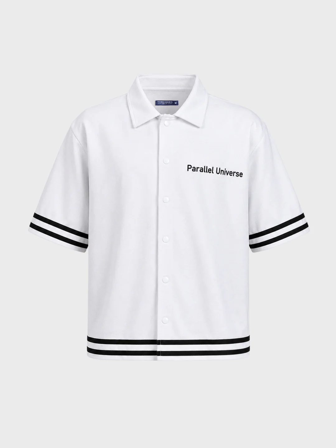 Men's White Boxy Fit Embroided Casual Shirt - Image 6