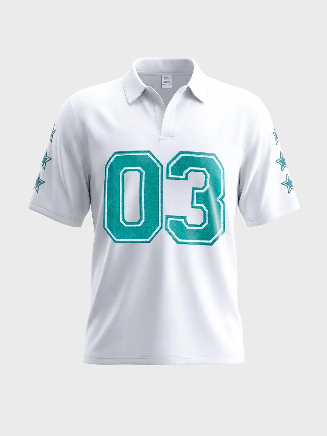 Men's White Boxy Fit Printed Casual Polo T-Shirt - Image 6