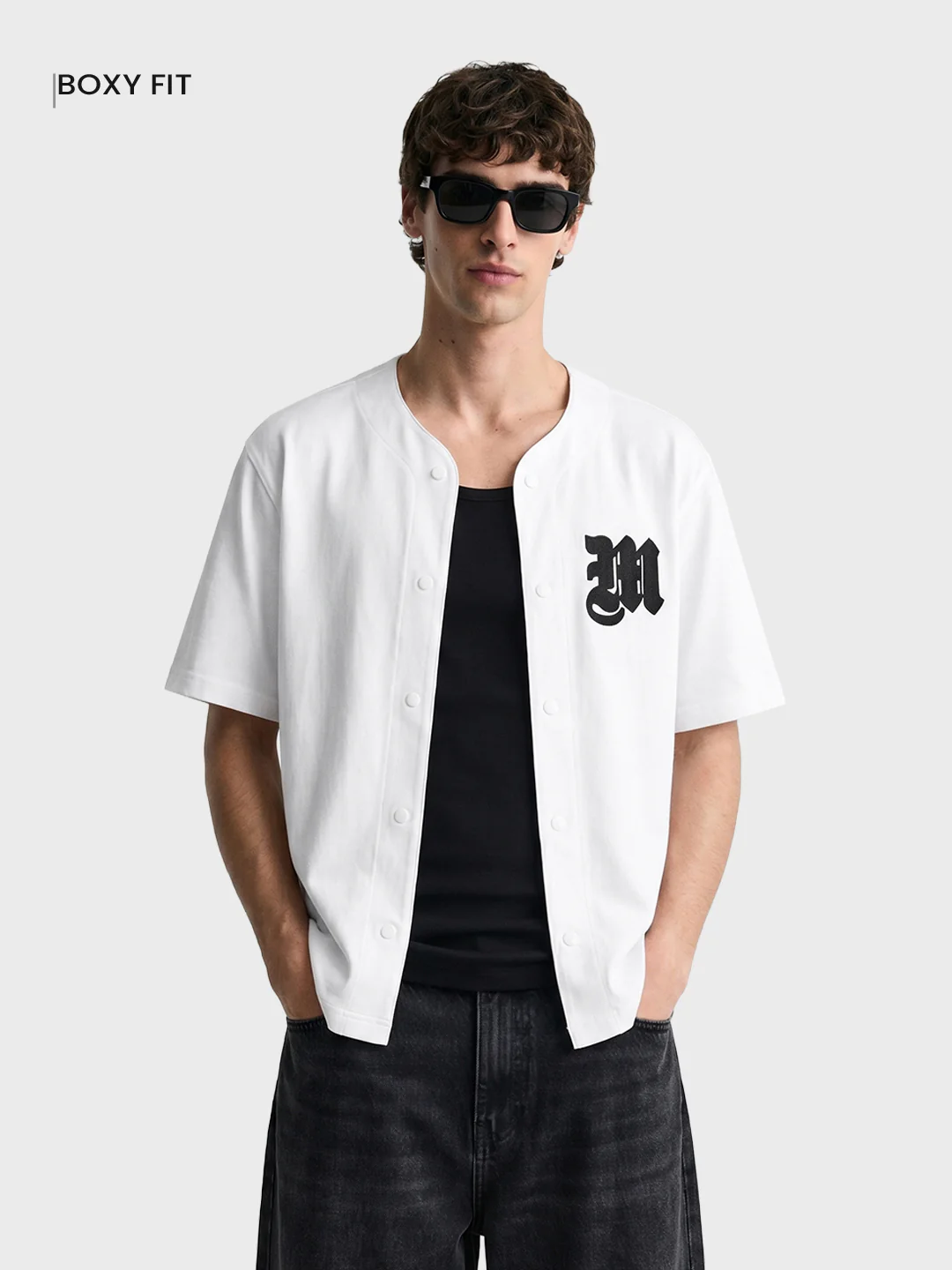 Men's White Boxy Fit Printed Street Wear Shirt - Image 2