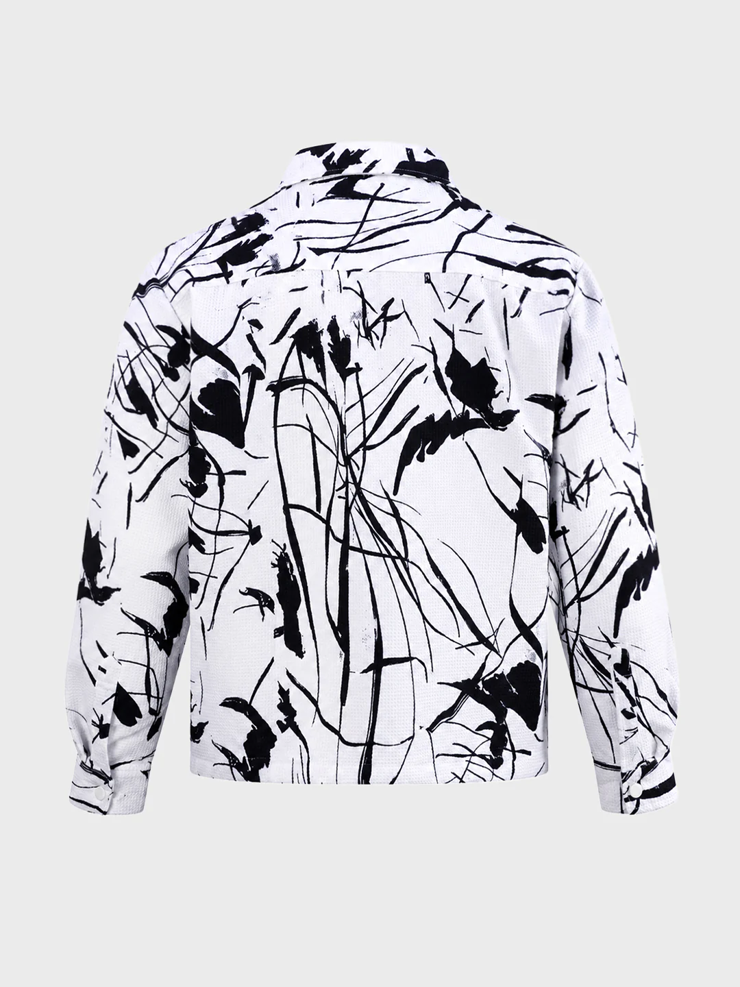 Men's White Boxy Fit Printed Utility Shirt - Image 7