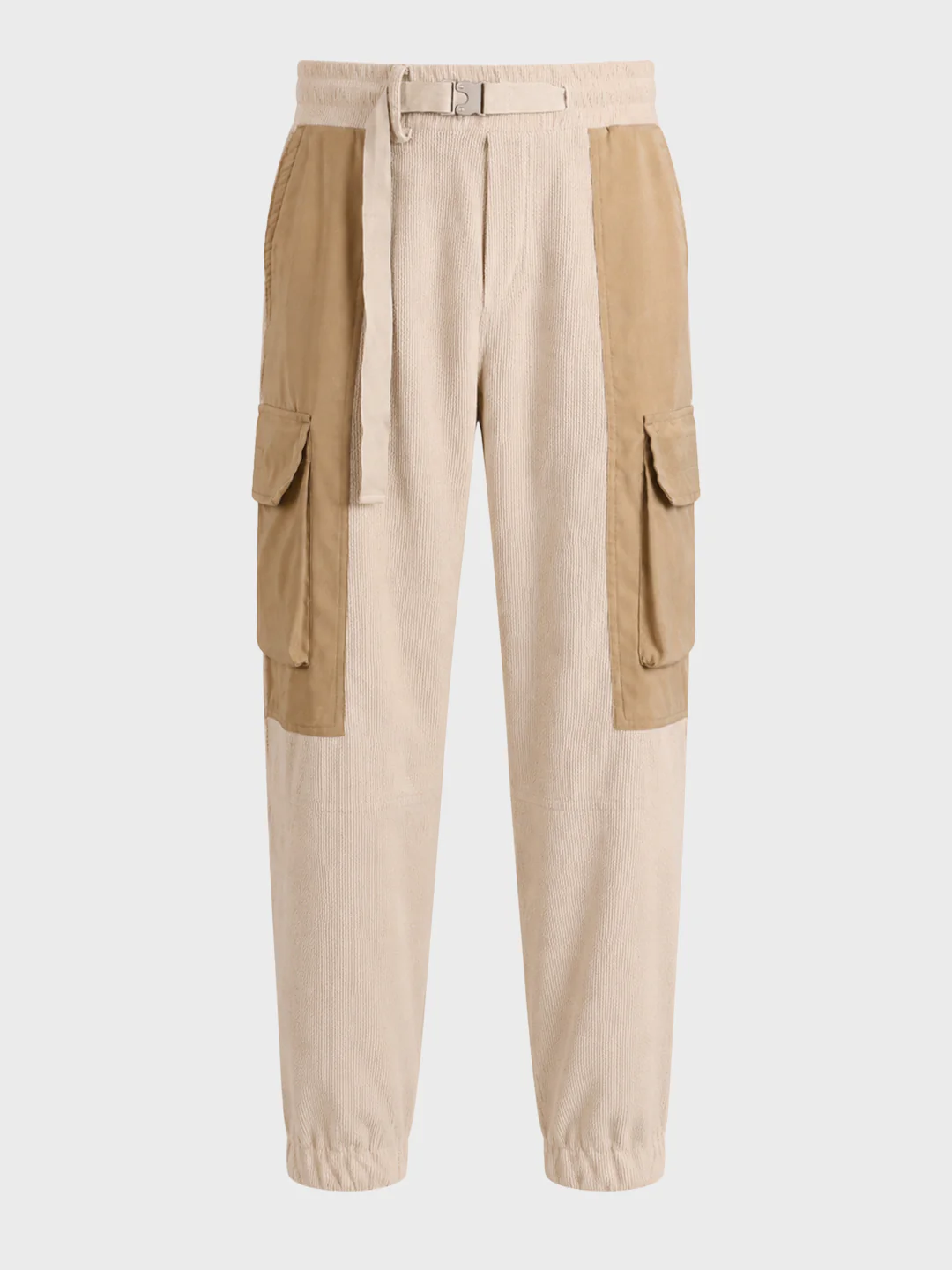 Men's White Loose Tapered Fit Solid Casual Jogger - Image 7