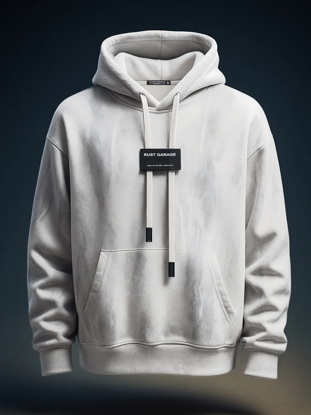Men's White Oversized Fit Solid Casual Sweatshirt