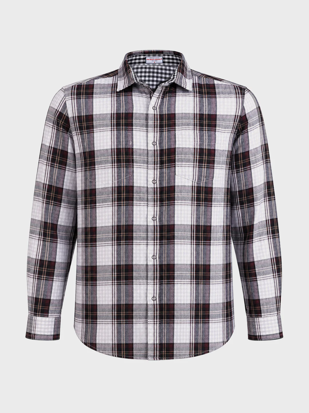 Men's White Regular Fit Checkered Casual Shirts - Image 6