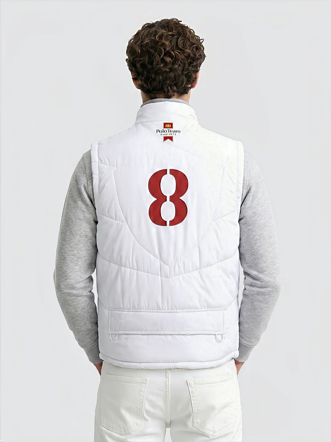 Men's White Regular Fit Printed Casual Biker Jacket - Image 2