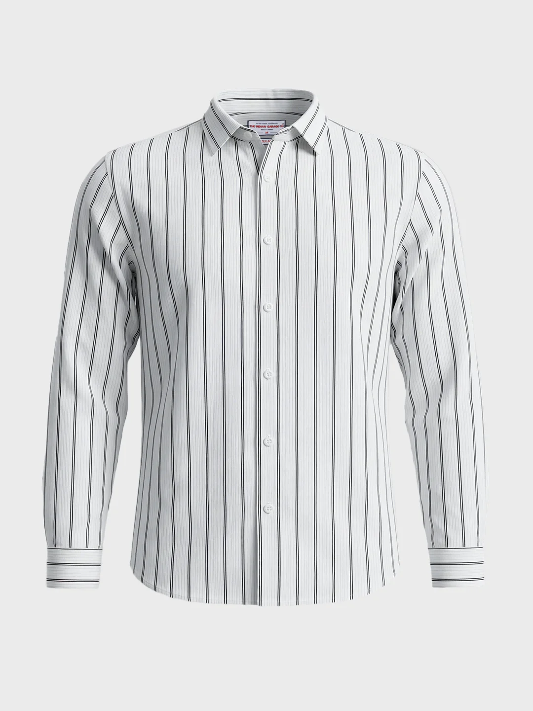 Men's White Super Relaxed Fit Striped Casual Shirt - Image 6
