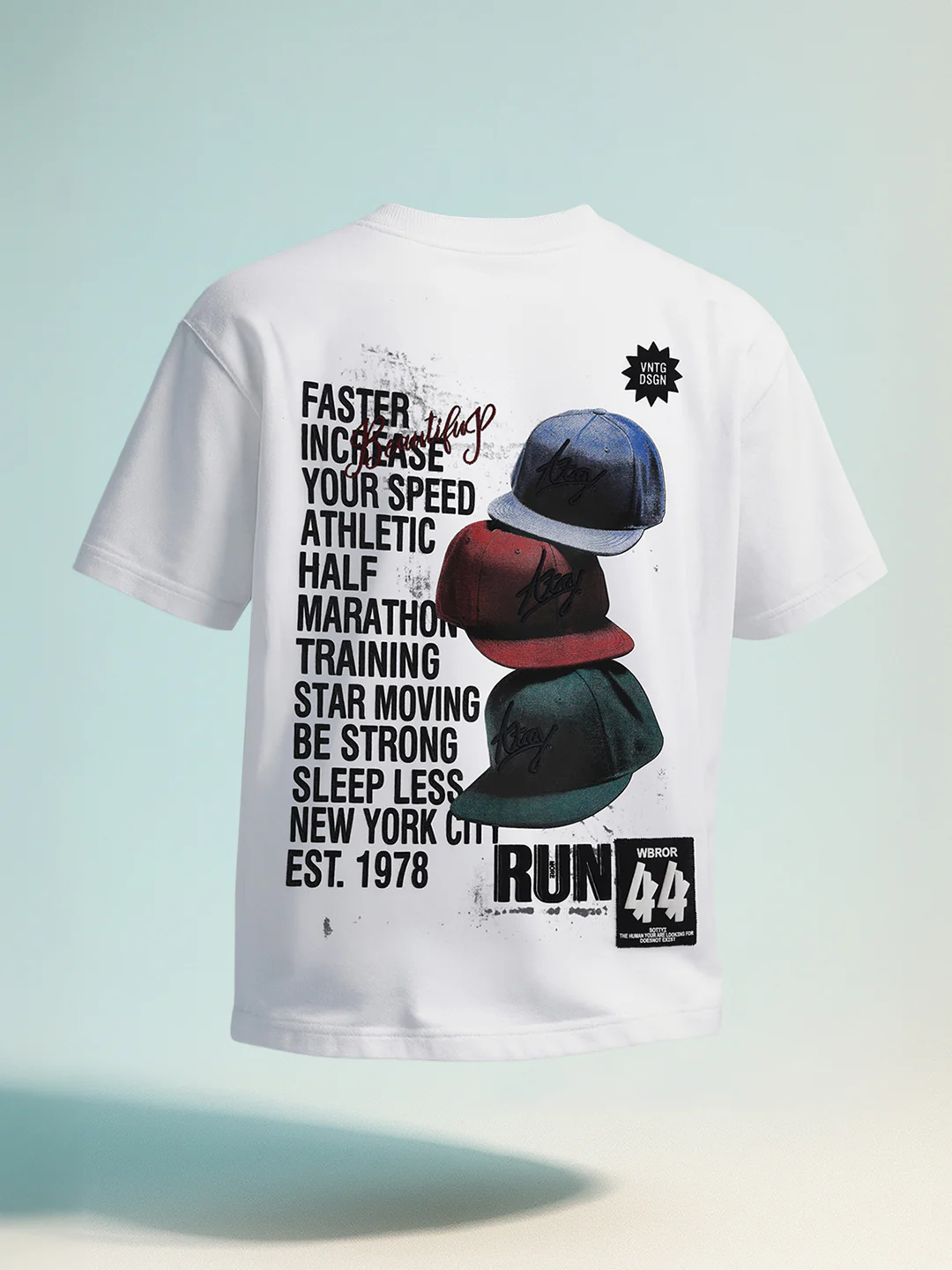 Men's White Relaxed Fit Embroided 240 GSM Street Wear T-Shirt - Image 7