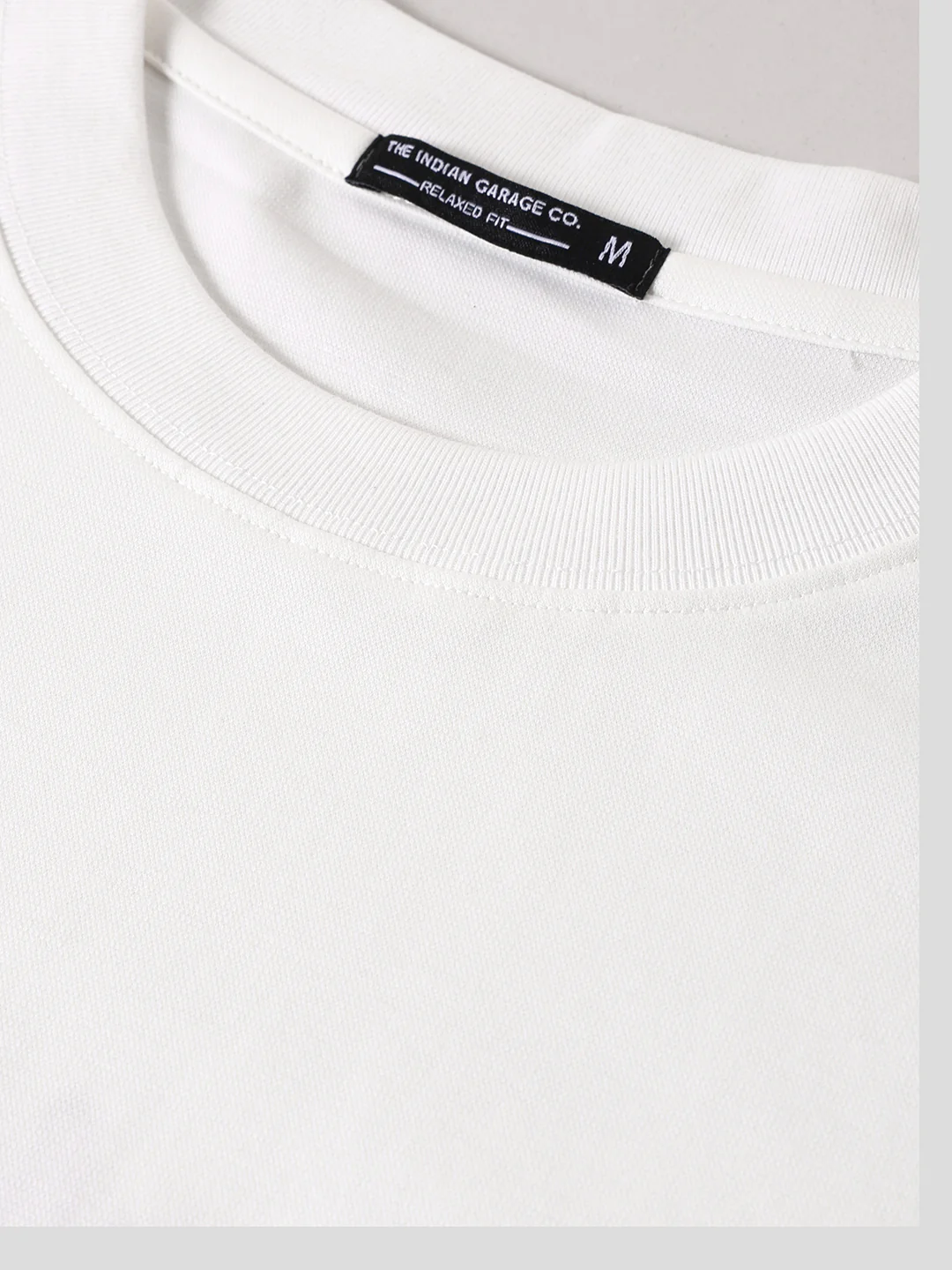 Men's White Relaxed Fit Embroided 240 GSM Street Wear T-Shirt - Image 8
