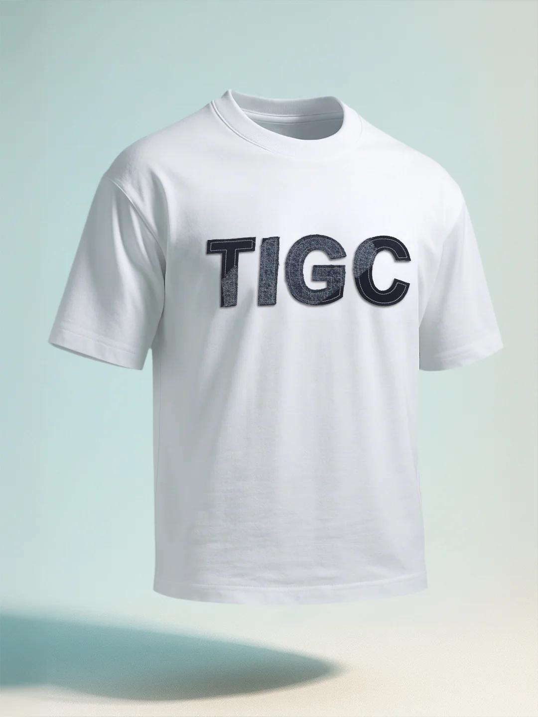 Men's White Relaxed Fit Embroided 240 GSM Casual T-Shirt - Image 3