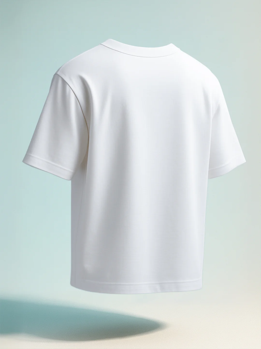 Men's White Relaxed Fit Embroided 240 GSM Casual T-Shirt - Image 4