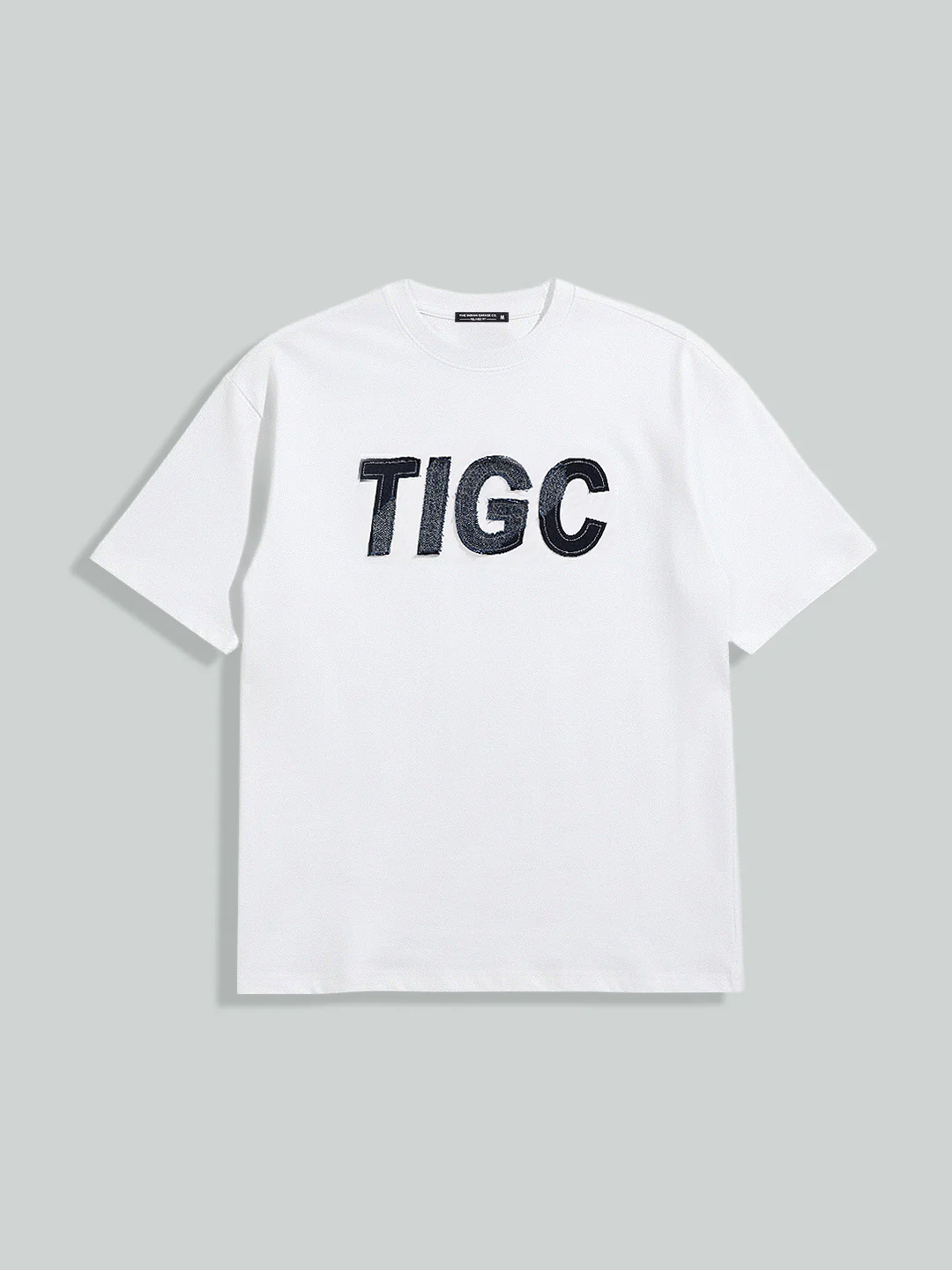 Men's White Relaxed Fit Embroided 240 GSM Casual T-Shirt - Image 8
