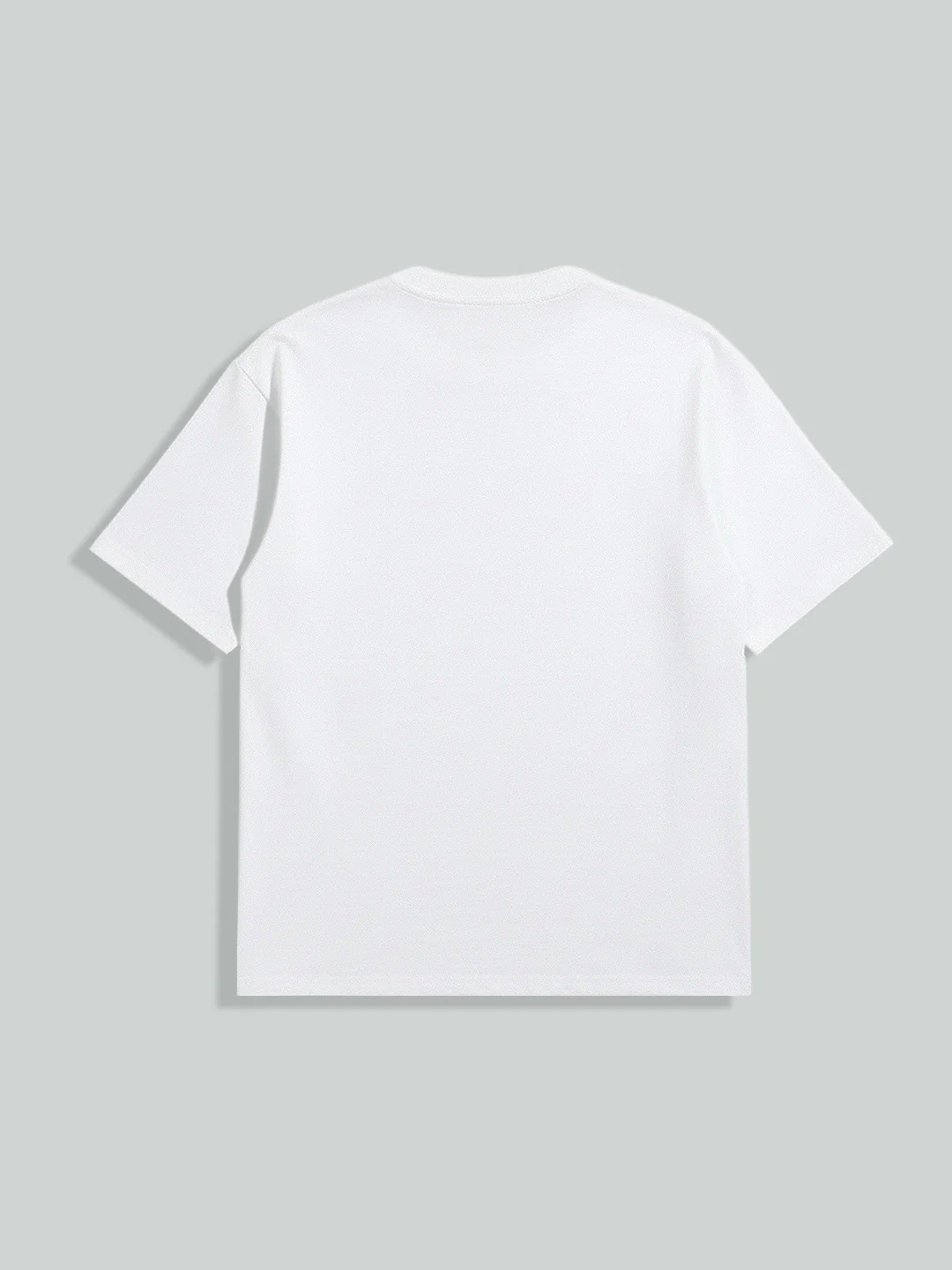 Men's White Relaxed Fit Embroided 240 GSM Casual T-Shirt - Image 9