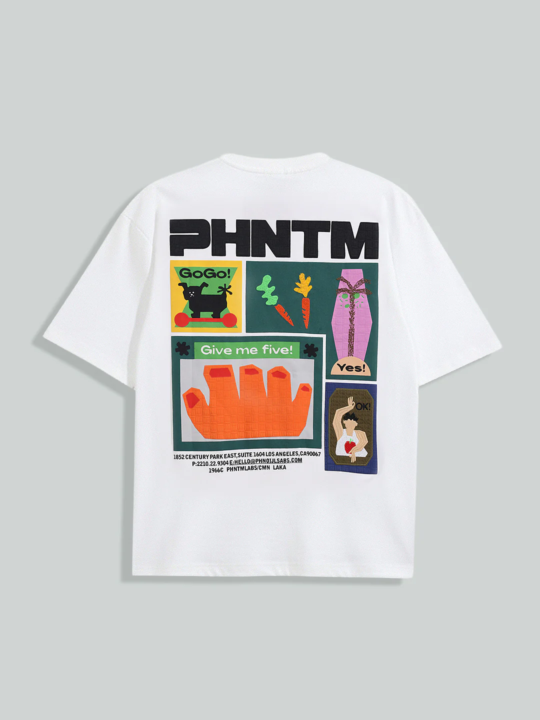 Men's White Relaxed Fit Embroided 240 GSM Casual T-Shirt - Image 5