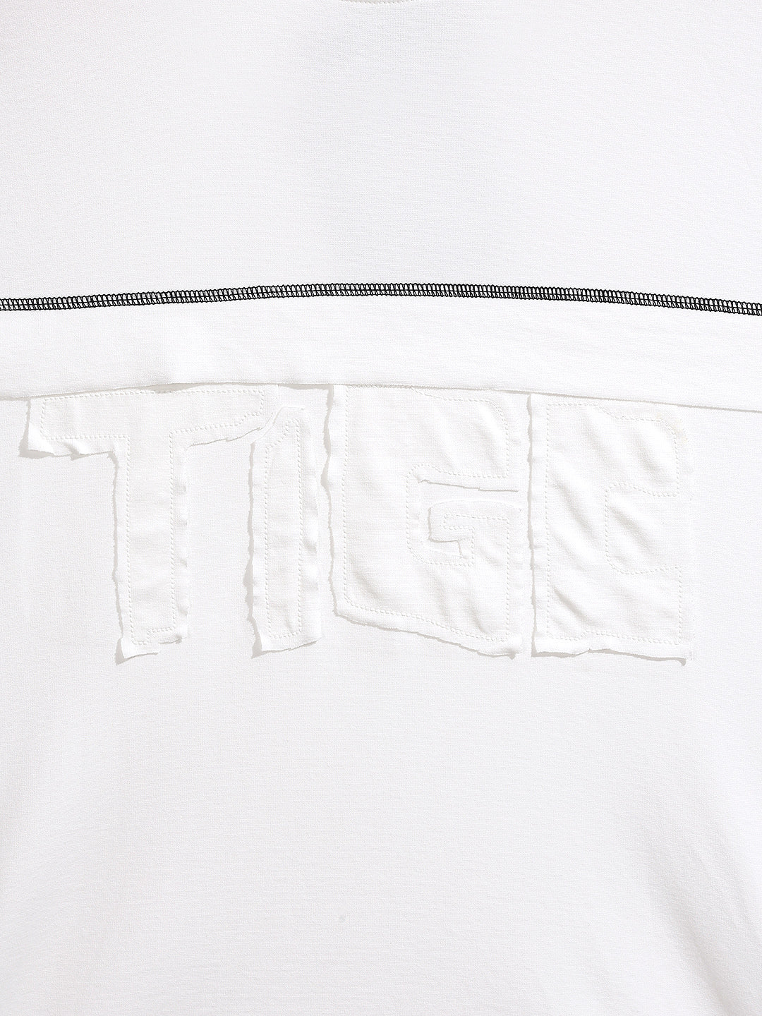 Men's White Relaxed Fit Embroided 240 GSM Casual T-Shirt - Image 4