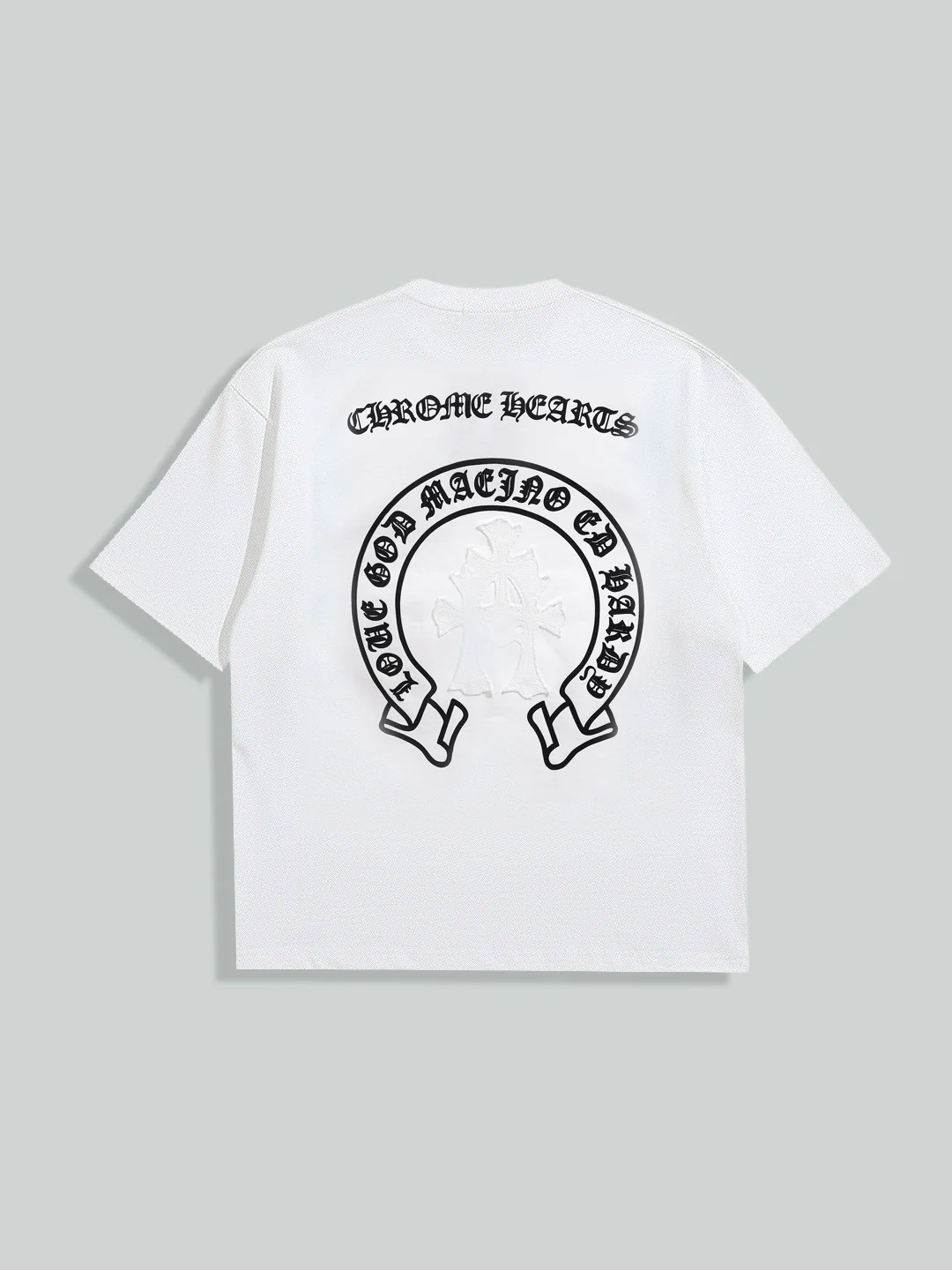 Men's White Relaxed Fit Embroided 240 GSM Casual T-Shirt - Image 10