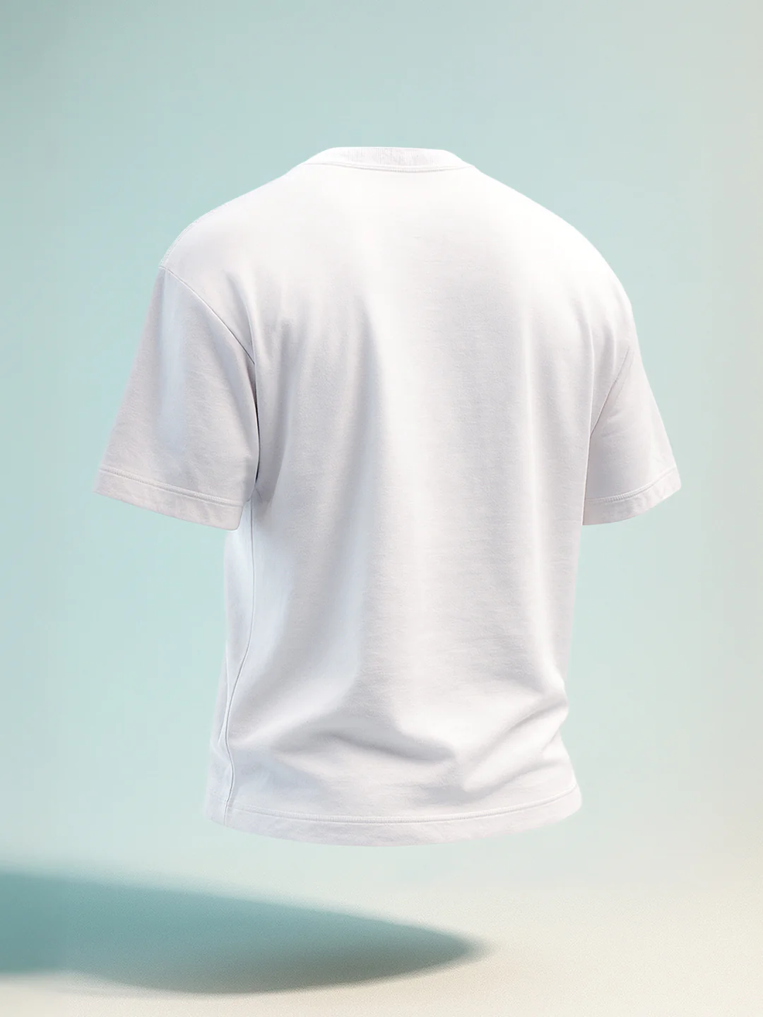 Men's White Relaxed Fit Embroided 240 GSM Casual T-Shirt - Image 4