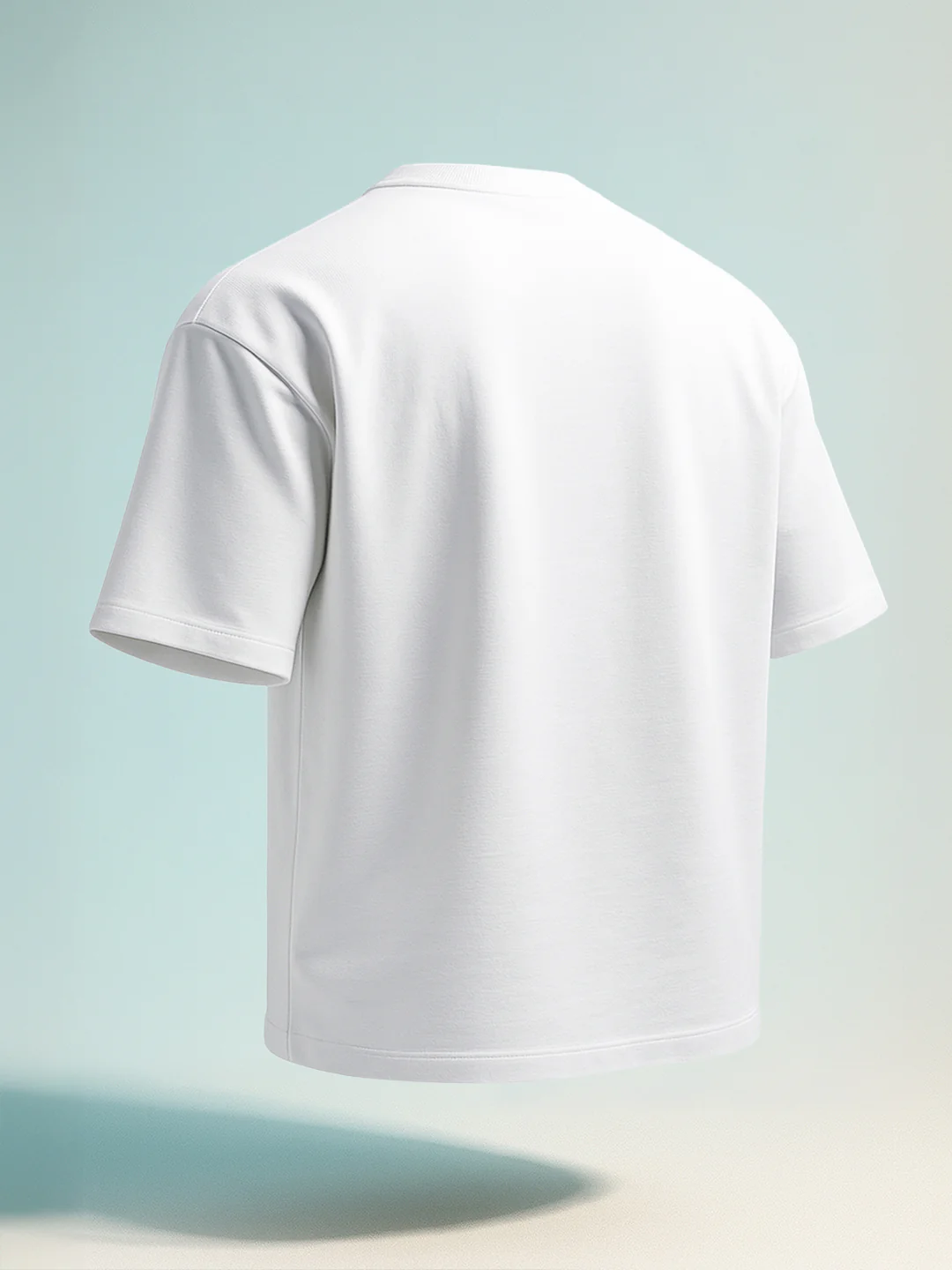 Men's White Relaxed Fit Embroided 240 GSM Resort Wear T-Shirt - Image 4