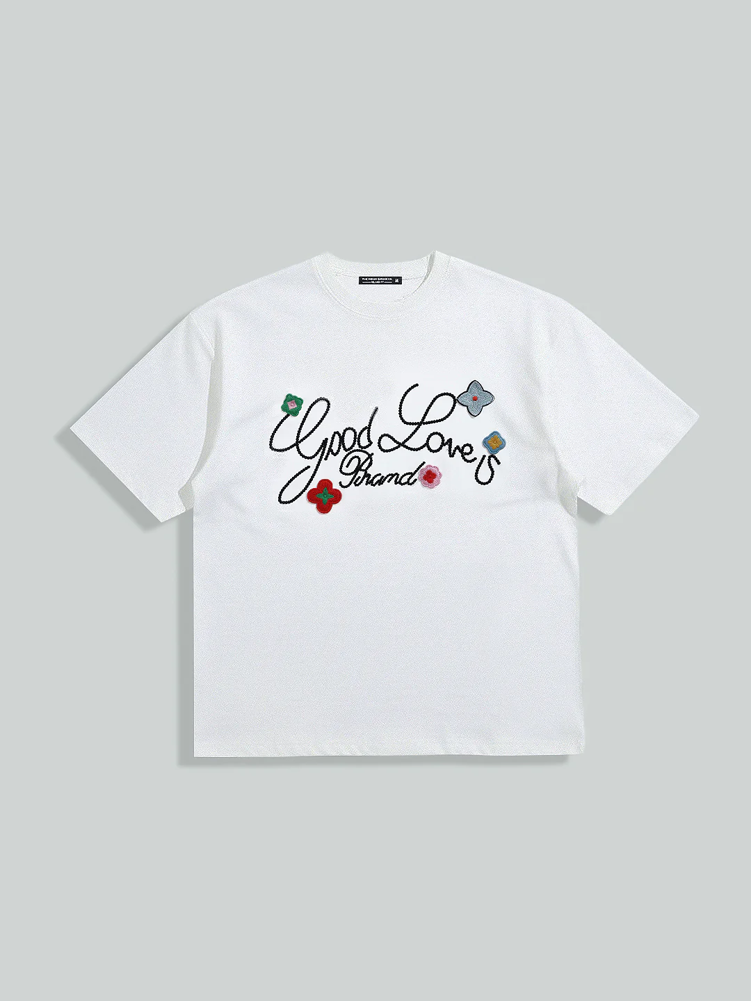 Men's White Relaxed Fit Embroided 240 GSM Resort Wear T-Shirt - Image 7