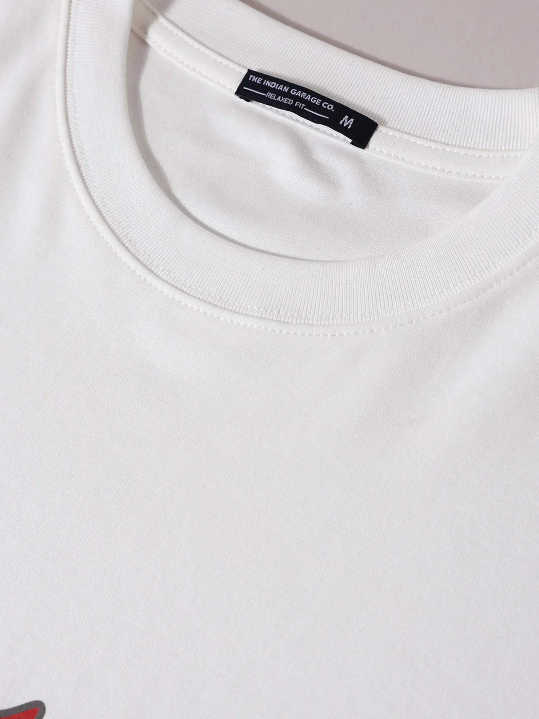 Men's White Relaxed Fit Graphic Printed 240 GSM Casual T-Shirt - Image 3
