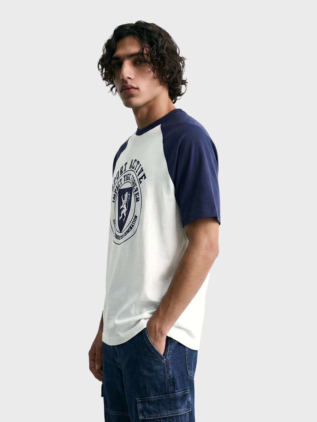 Men's White Relaxed Fit Graphic Printed Casual T-Shirt - Image 4