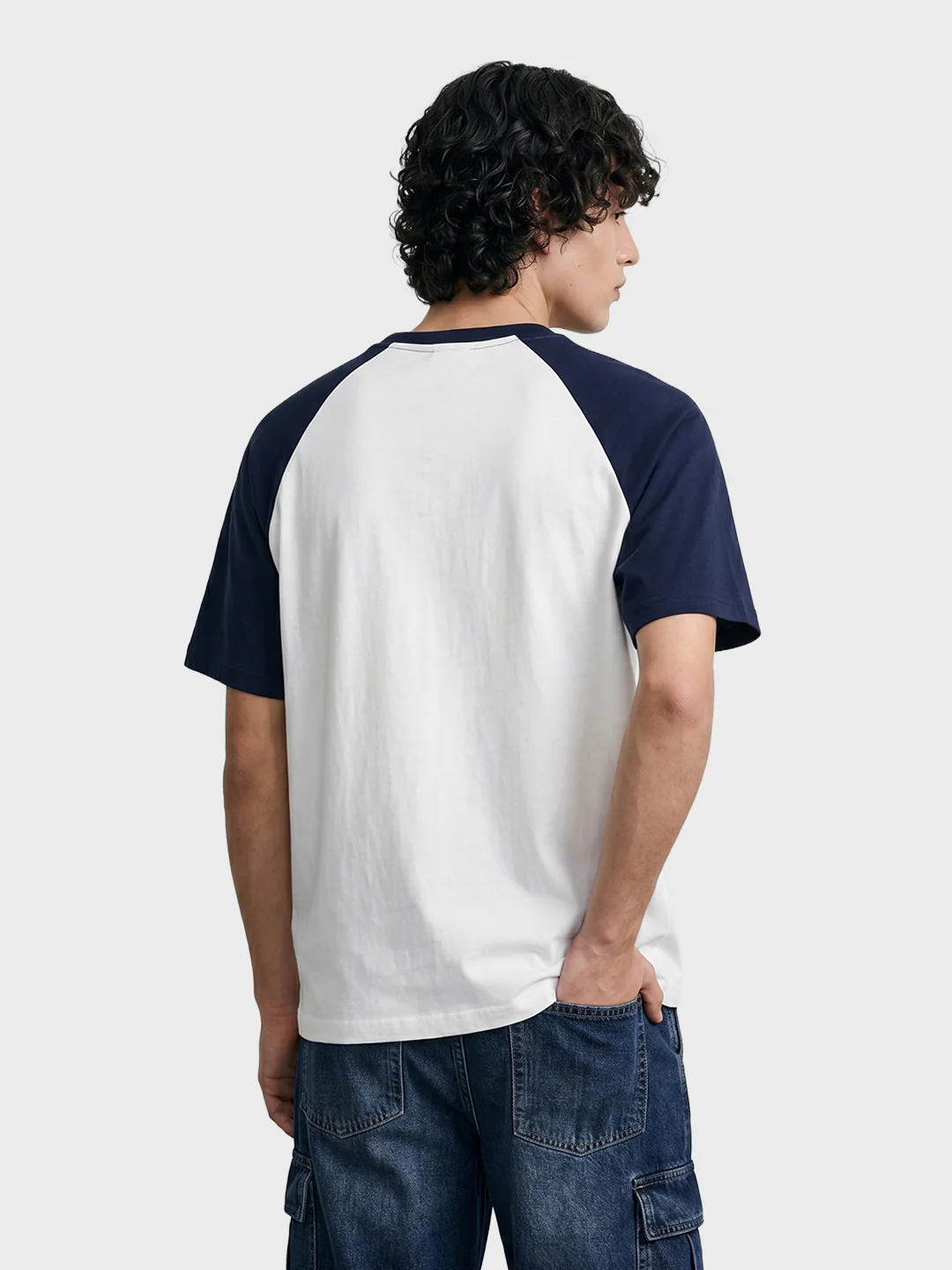 Men's White Relaxed Fit Graphic Printed Casual T-Shirt - Image 5