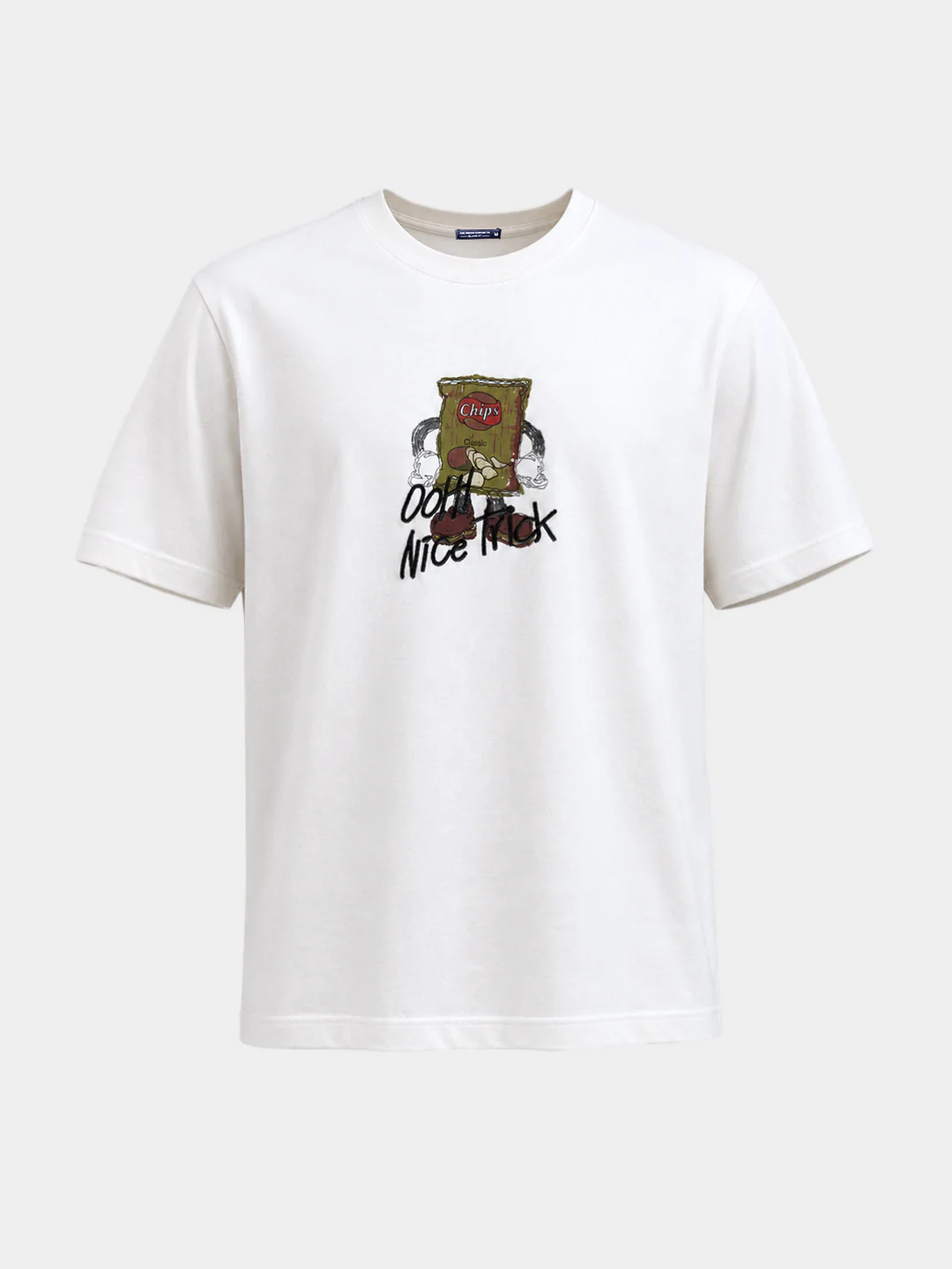 Men's White Relaxed Fit Graphic Printed Casual T-Shirts - Image 6