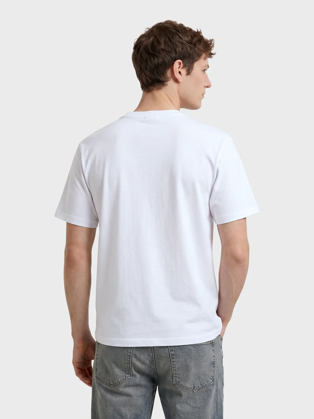 Men's White Relaxed Fit Graphic Printed Casual T-Shirts - Image 5