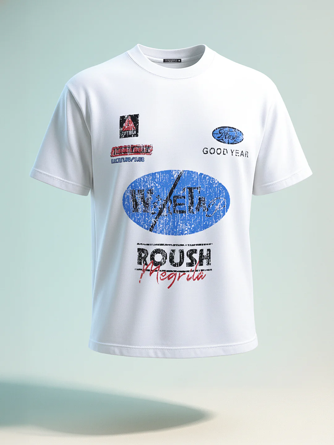 Men's White Relaxed Fit Graphic Printed 240 GSM Street Wear T-Shirt - Image 7