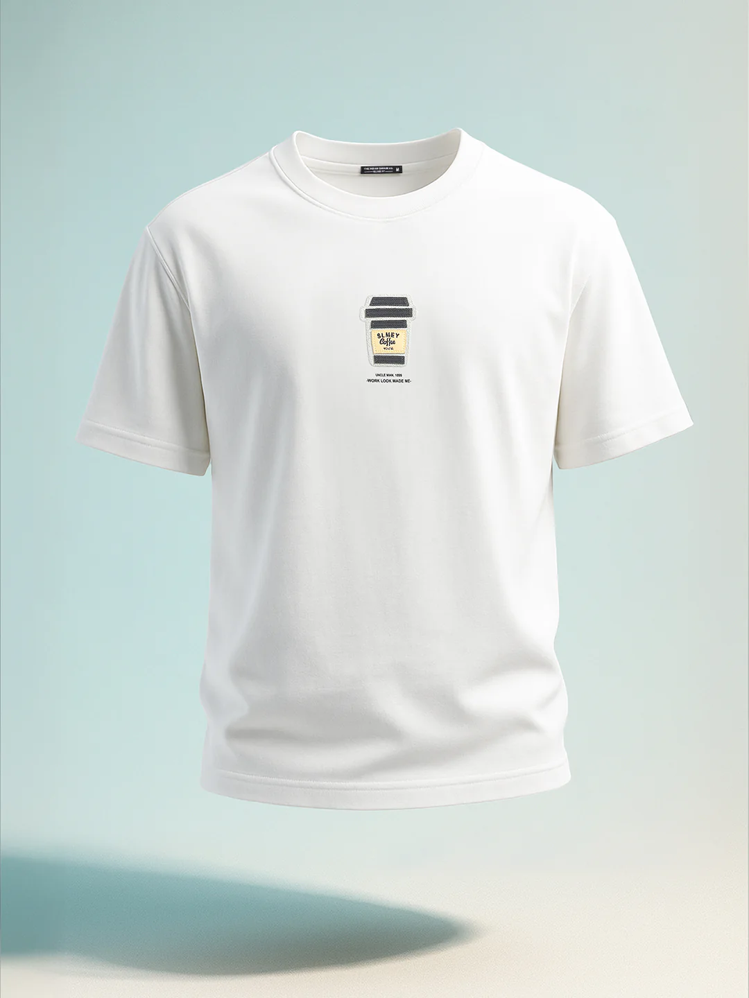 Men's White Relaxed Fit Printed 240 GSM Street Wear T-Shirt - Image 6