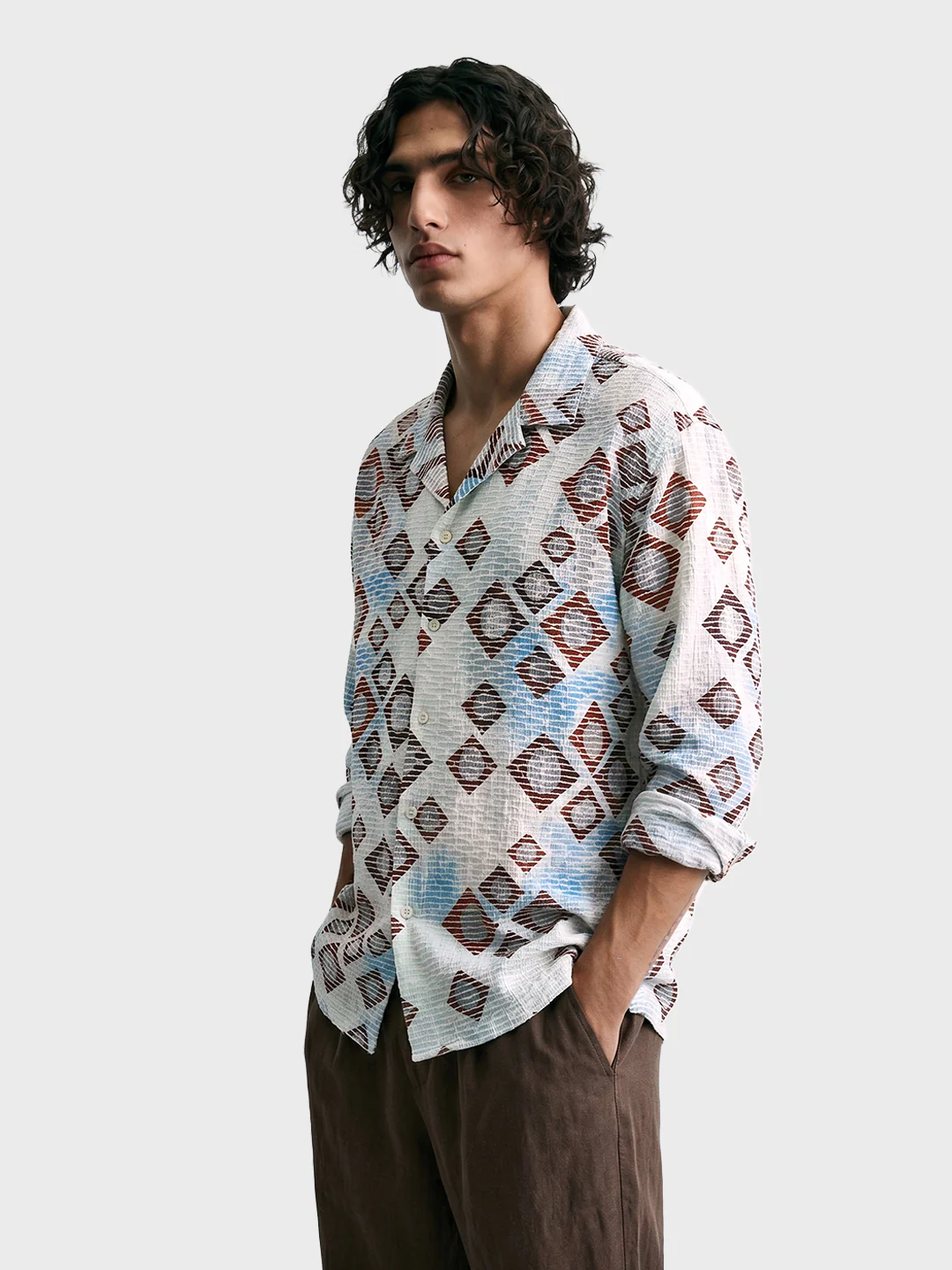 Men's Multicolor Relaxed Fit Solid Casual Shirt - Image 4