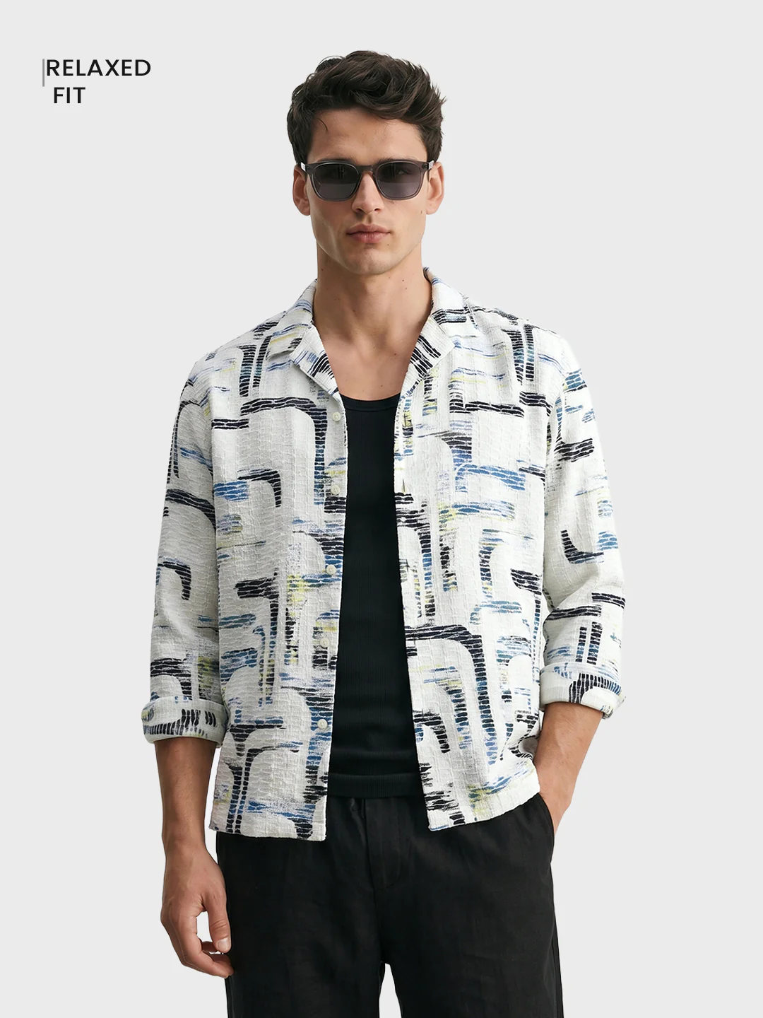 Men's White Relaxed Fit Solid Casual Shirt - Image 2
