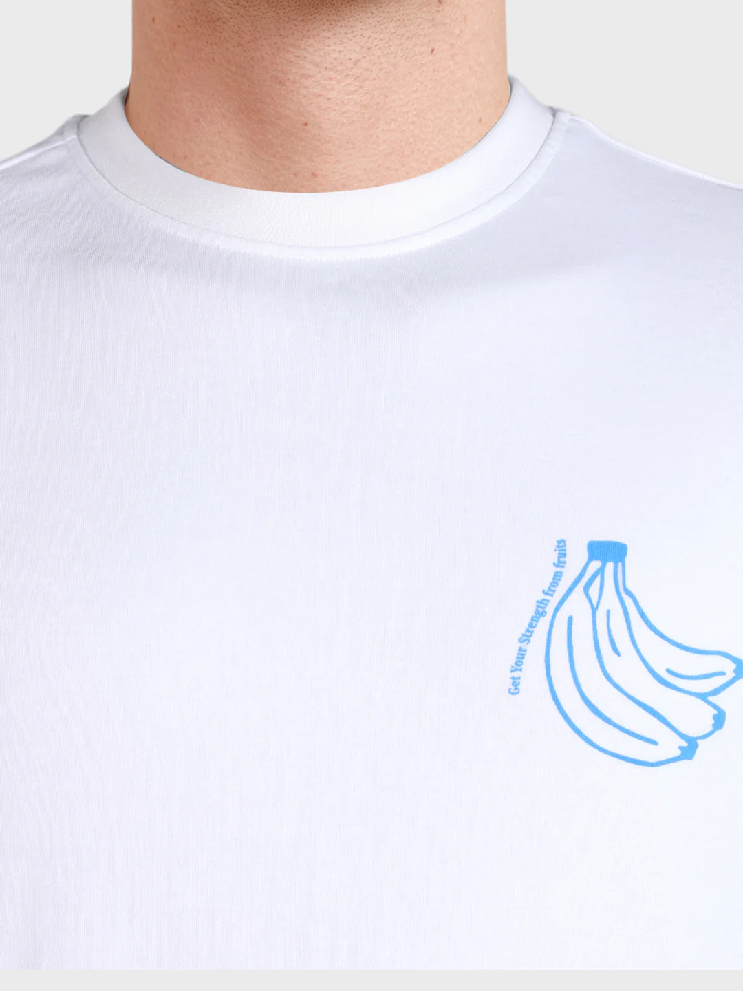 Men's White Relaxed Fit Printed Casual T-Shirt - Image 3