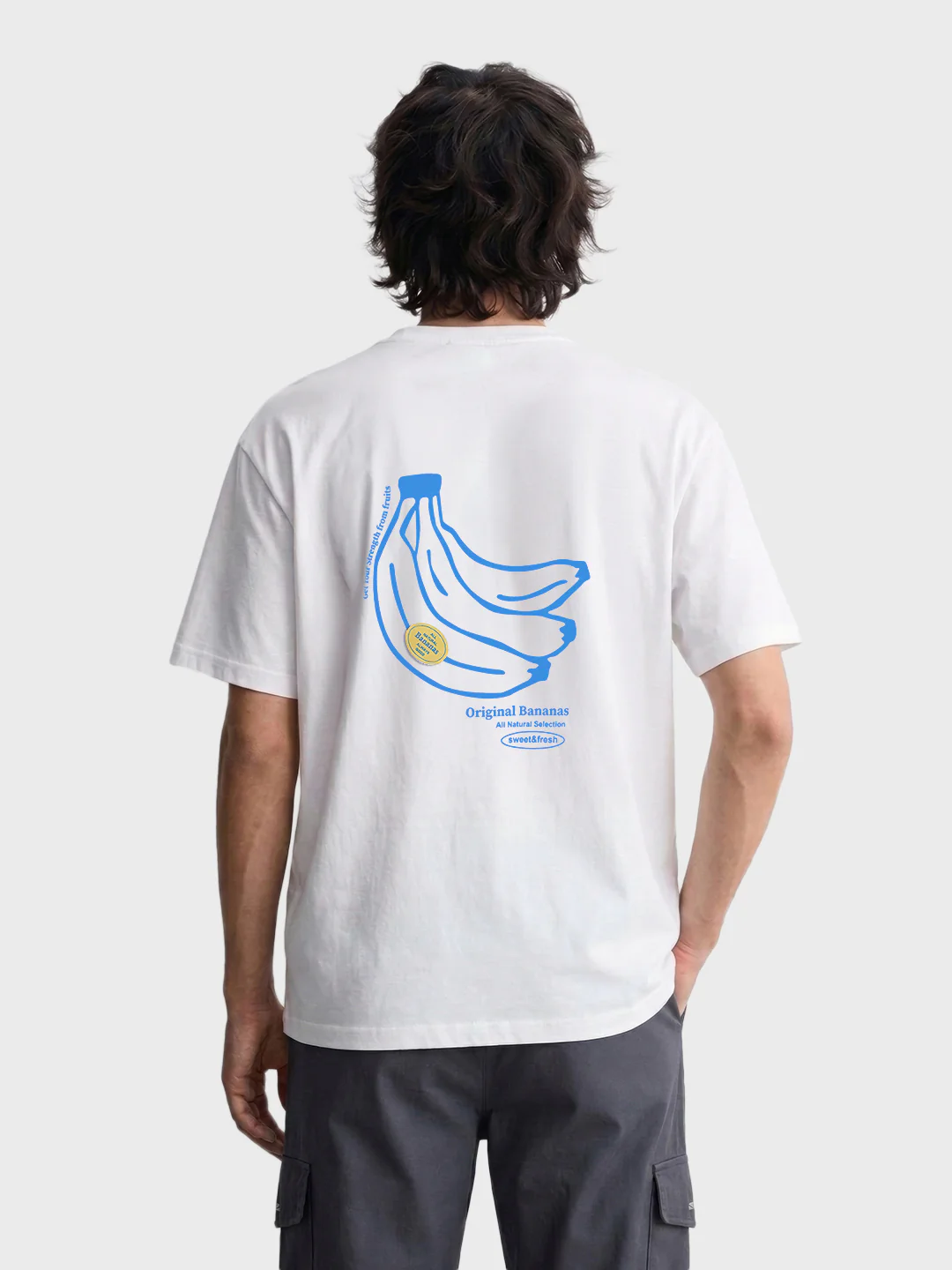 Men's White Relaxed Fit Printed Casual T-Shirt - Image 5