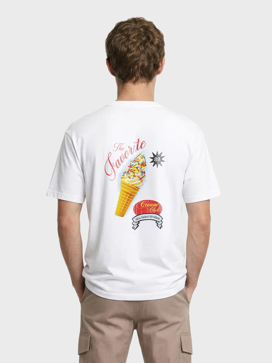 Men's White Relaxed Fit Printed Casual T-Shirt - Image 5