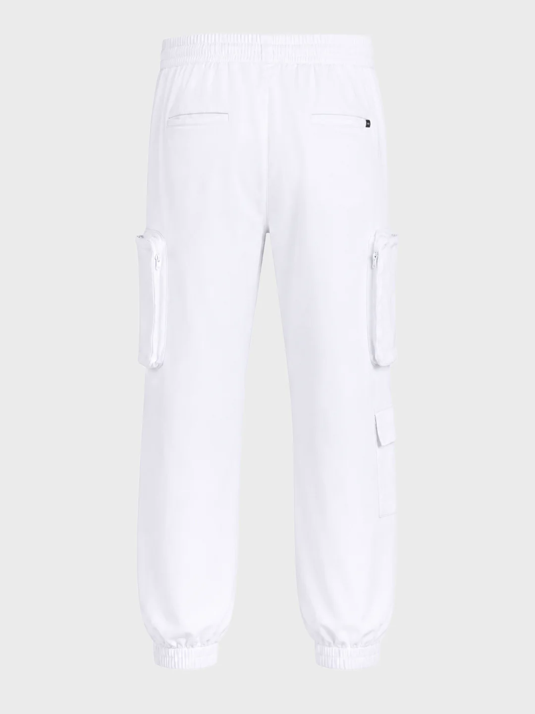 Men's White Relaxed Fit Solid Utility Cargo - Image 4